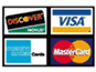 cards we take visa, mastercard, discover, american express