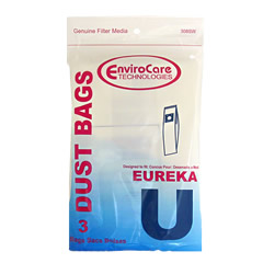 Made to Fit Style U Vacuum Bags For Eureka Upright Vacuum Cleaners 3Pk