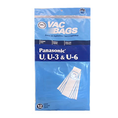 Panasonic Type U And U3 Vacuum Cleaner Bags 12PK: Replaces MC-115PT