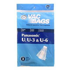 Panasonic Type U And U3 Vacuum Cleaner Bags 3PK: Replaces MC-115P