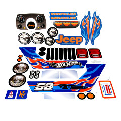 Power Wheels CBG61 Jeep Hot Wheels Decal Sheet #CBG61-0310A