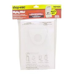 Shop-Vac Mighty Mini Vac Filter Bags 3PKand 1 Secondary Filter: 901-06-00