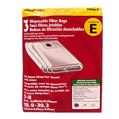 Shop Vac 5-8 Gallon Vacuum Bags For Everyday Pick-up Needs 3Pk:906-61-00