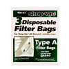 Shop Vac Type A Vacuum Bags For Dry Pick-Up Only 3Pk:906-67-00