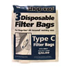Shop Vac Type C Vacuum Bags For Dry Pick-Up Only 3Pk:906-69-00