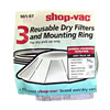 Shop Vac Reusable Disc Filter - Mounting Ring For Shop Vac: 901-07-00