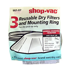 Shop Vac Reusable Disc Filter - Mounting Ring For Shop Vac: 901-07-00
